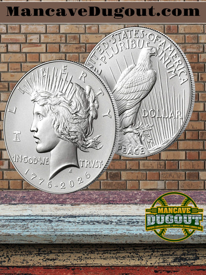 2026 Peace Silver Dollar – Enhanced Uncirculated - West Point Mint (W) • 250th Anniversary Issue • Dual Dated 1776–2026