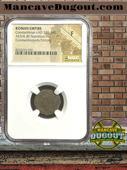 Roman Empire – Constantinian Era - AE3/4 BI Nummus • c. AD 330–340 NGC F-292