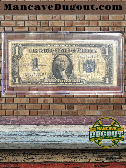 1934 $1 Silver Certificate – “Funny Back” – Historic U.S. Currency (Good+) Circulated  – Sealed in Premium BCW Hard Display Case