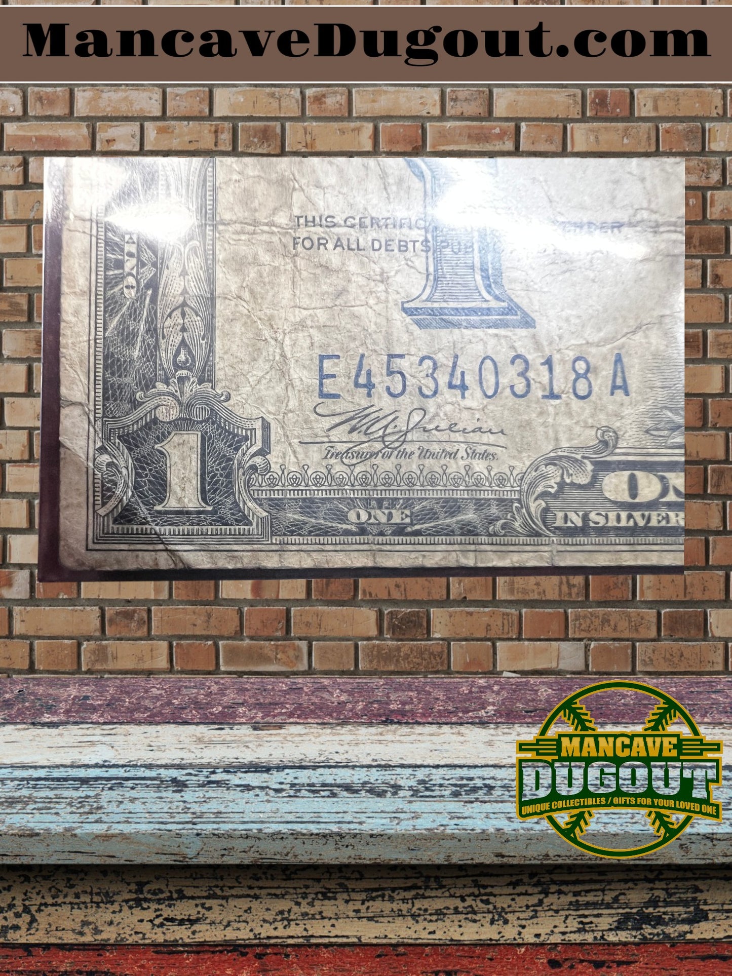 1934 $1 Silver Certificate – “Funny Back” – Historic U.S. Currency (Good+) Circulated  – Sealed in Premium BCW Hard Display Case