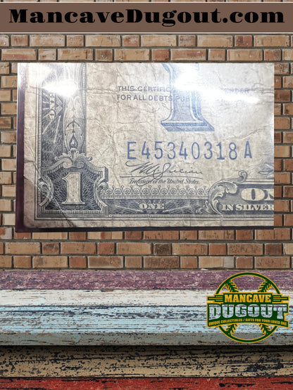1934 $1 Silver Certificate – “Funny Back” – Historic U.S. Currency (Good+) Circulated  – Sealed in Premium BCW Hard Display Case
