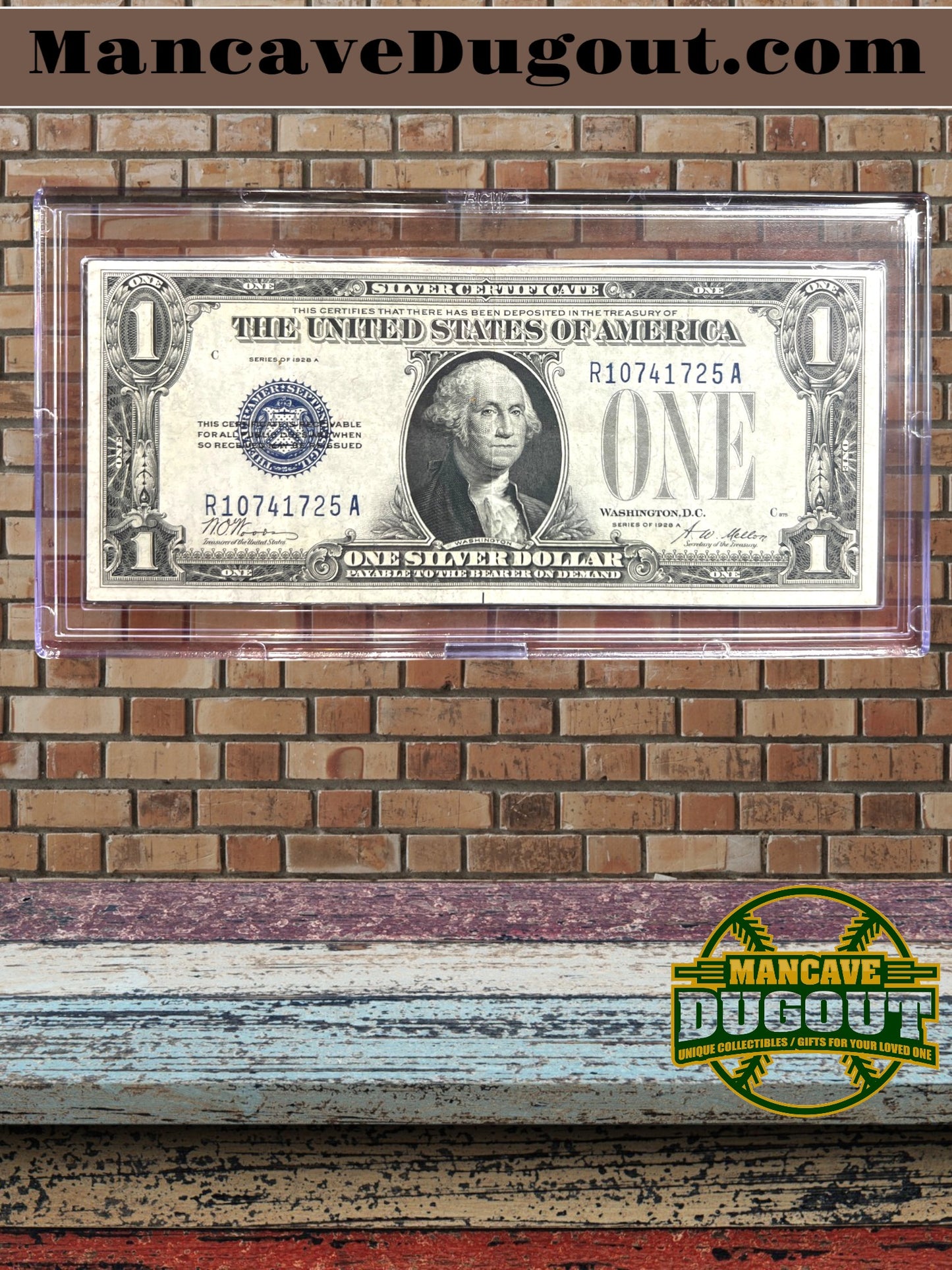 1934 $1 Silver Certificate – “Funny Back” – EX+ Crisp – Sharp Corners – Bright Ink – Sealed in Premium BCW Hard Display Case (Copy)
