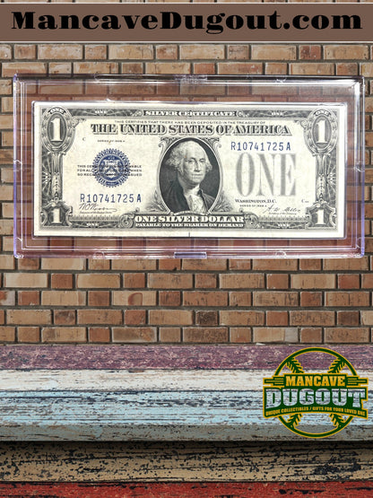 1934 $1 Silver Certificate – “Funny Back” – EX+ Crisp – Sharp Corners – Bright Ink – Sealed in Premium BCW Hard Display Case (Copy)