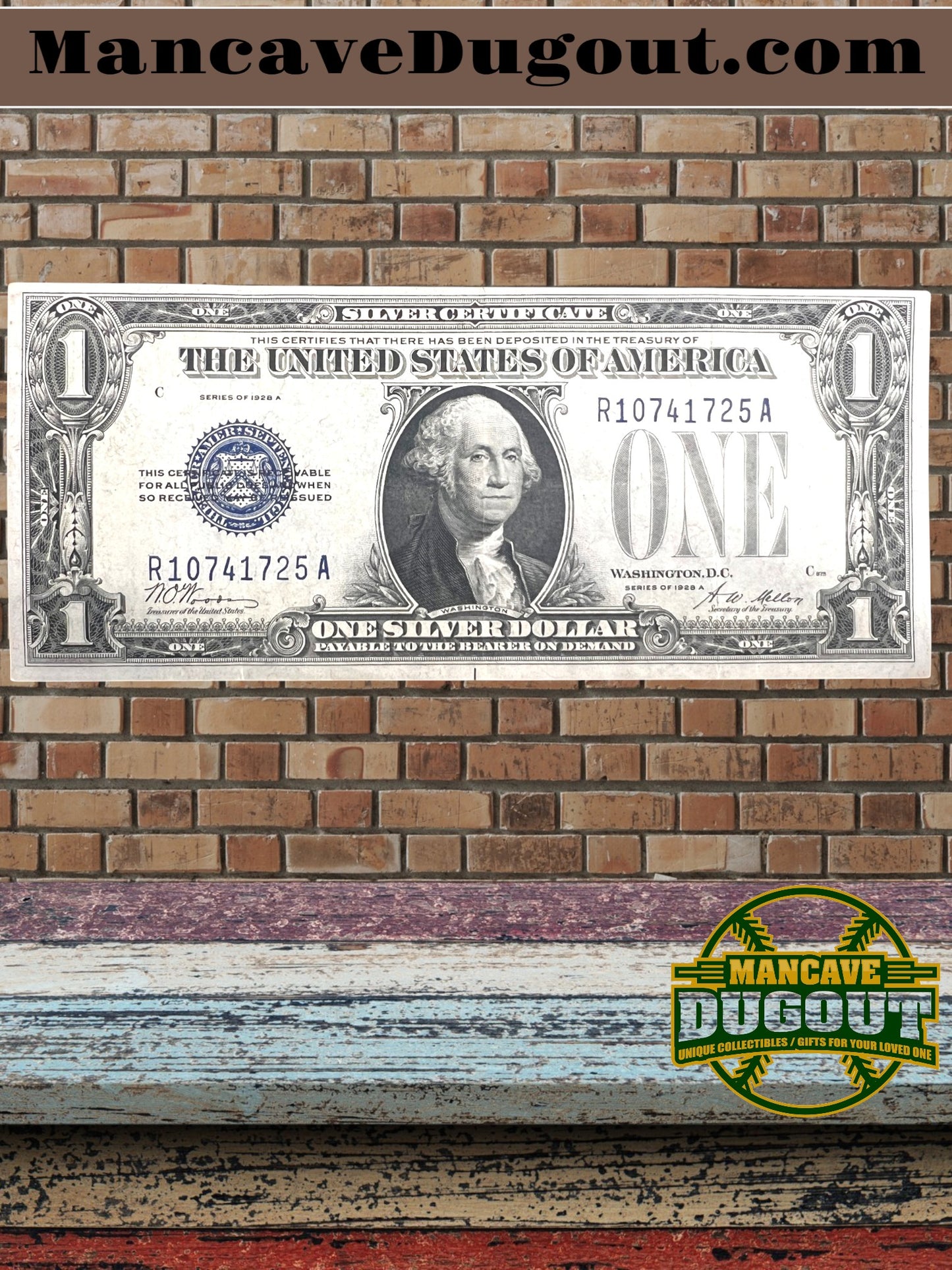 1934 $1 Silver Certificate – “Funny Back” – EX+ Crisp – Sharp Corners – Bright Ink – Sealed in Premium BCW Hard Display Case (Copy)