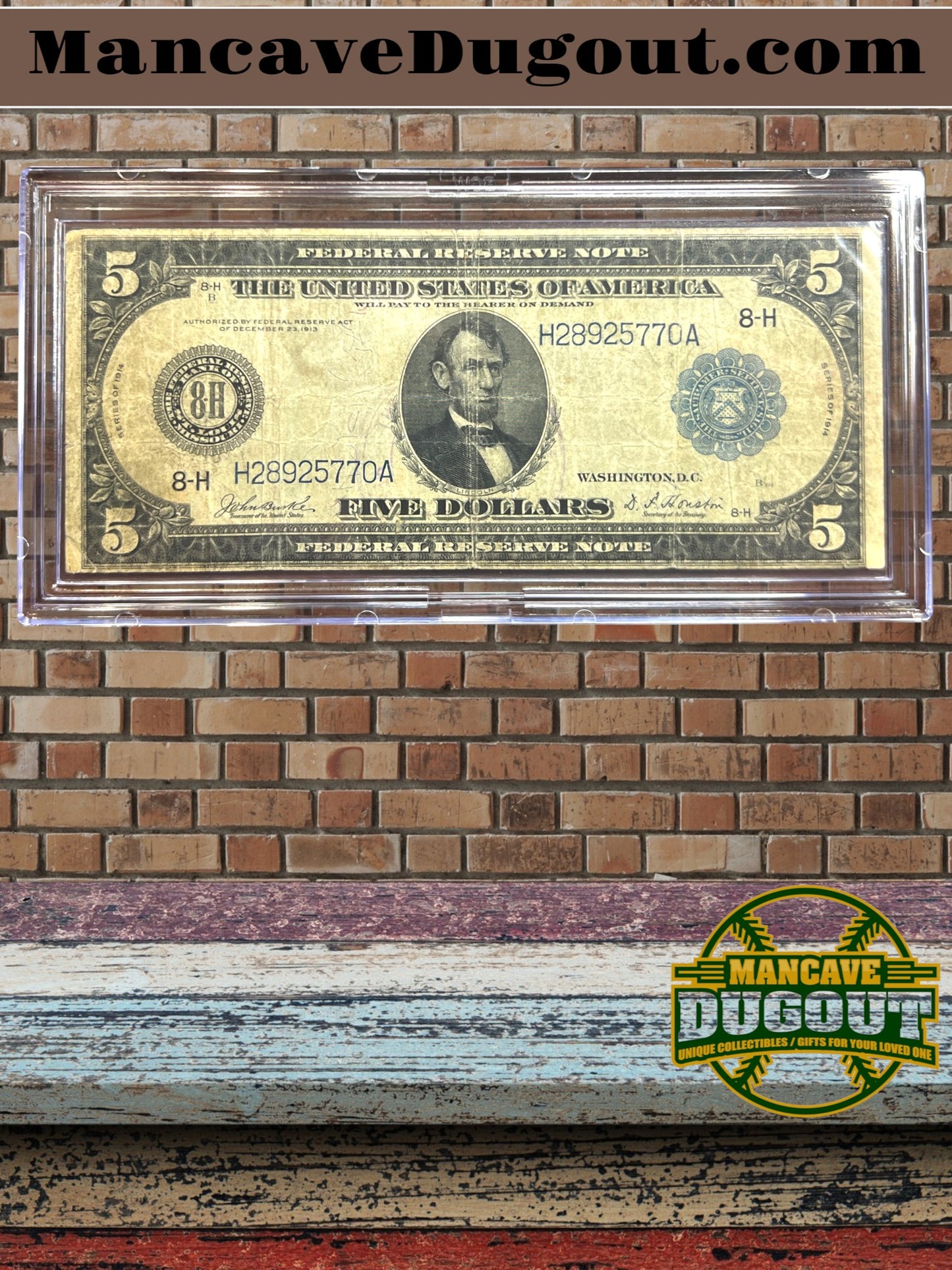 1914 $5 Federal Reserve – Large Size – St. Louis District – 8 H • Fr. 770A