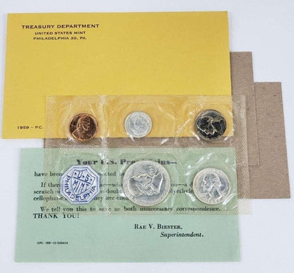 1959 Silver Proof Mint Set with Original Government Envelope