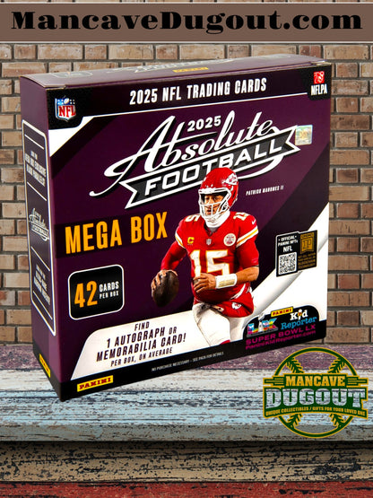2025–26 Panini Absolute Football Mega Box – Retail Exclusive Parallels & Inserts – NFL Trading Cards – Sealed Retail Mega Box
