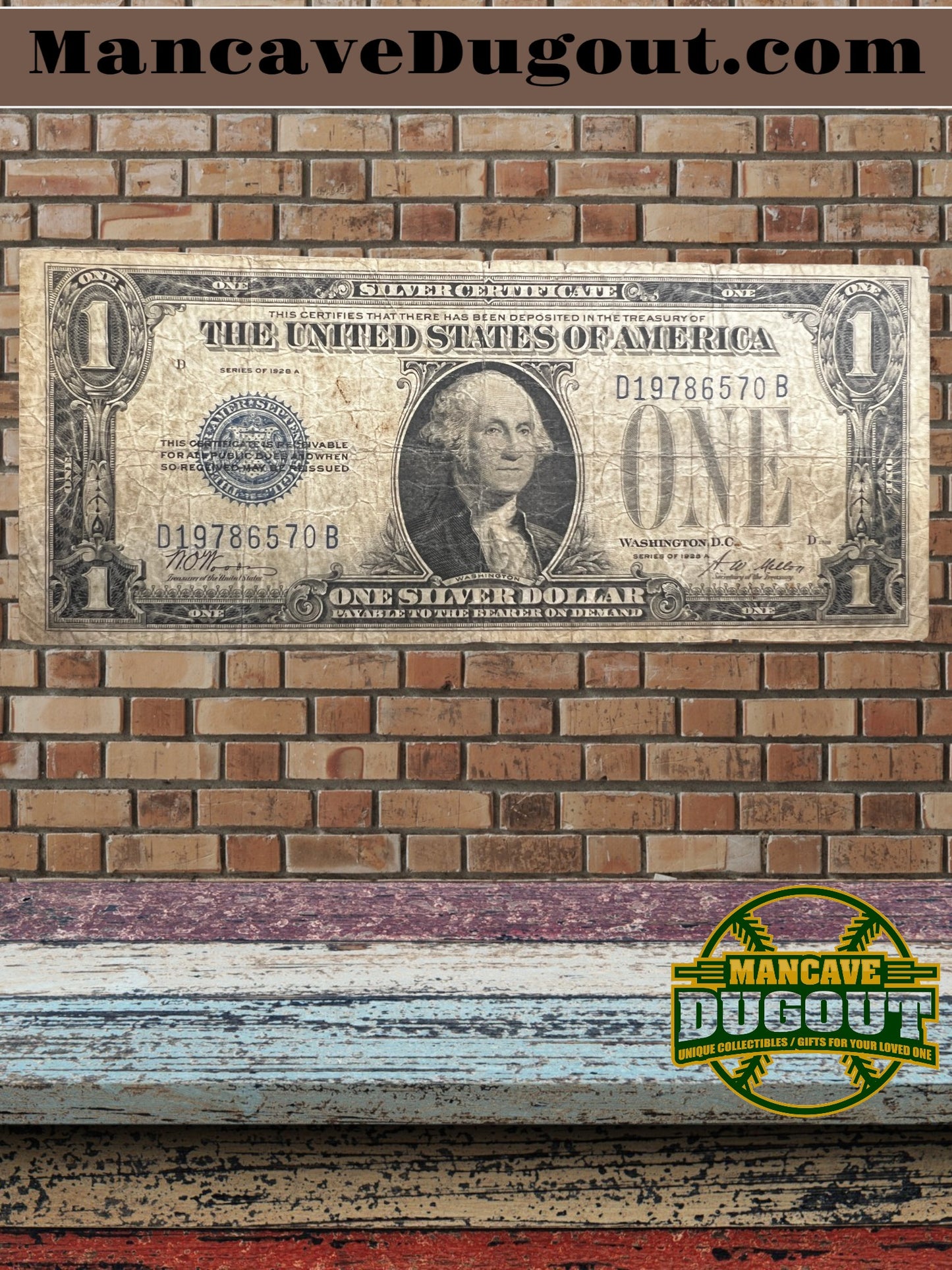 1934 $1 Silver Certificate – “Funny Back” – Historic U.S. Currency (Good+) Circulated  – Sealed in Premium BCW Hard Display Case (Copy) (Copy)