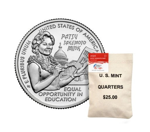 American Women Quarters 2024 Rolls and Bags - Patsy Takemoto Mink DENVER (D)