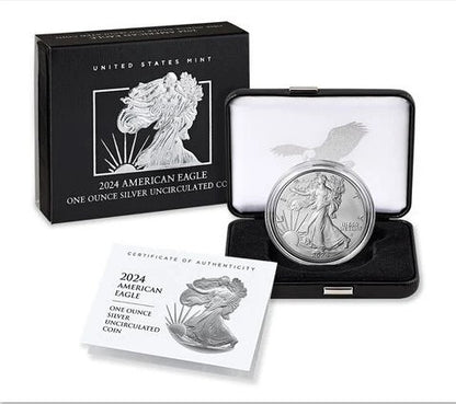 American Eagle 2024 One Ounce Silver Uncirculated Coin -  WEST POINT (W)