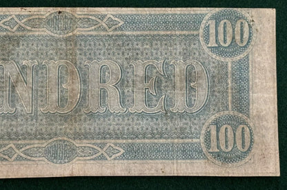 1864 Confederate States of America $100 Dollar Note Currency-High Grade Richmond