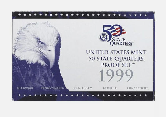 1999 S Clad PROOF Quarter Set  - 5 Coin Set – OGP COA