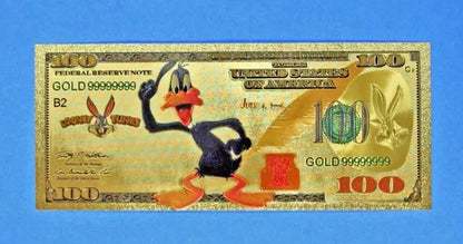 Looney Tunes 24k Gold Foil Bugs Bunny & Friends Banknotes Set Anime Characters
