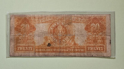 1922 $20 Twenty Dollars Gold Certificate Currency Note - Very Fine