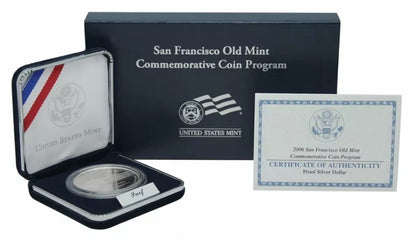 2006 S San Francisco Old Mint $1 Proof Silver Dollar Coin w/Box & COA