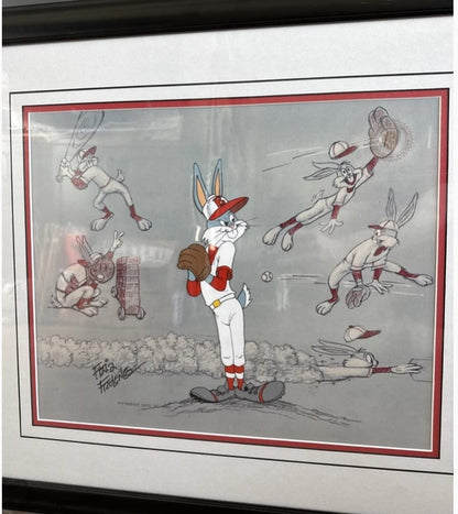 Bugs Bunny Baseball Bugs L/E Animated Cel Signed Friz Freleng 1990-#649/1200