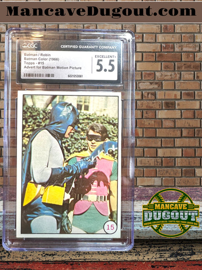 1966 Topps Batlaffs #15 – Batman & Robin - CGC 5.5