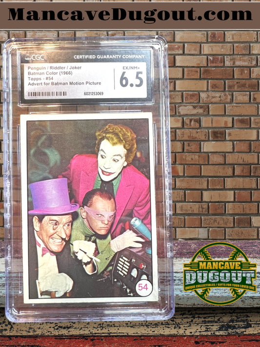 1966 Topps Batlaffs #54 – Penguin / Riddler / Joker - CGC 6.5