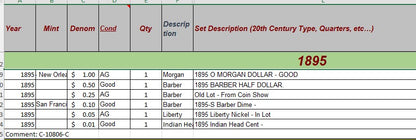 1895 Coin Set - C