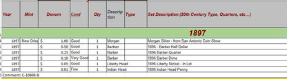 1897 Coin Set - B