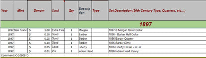 1897 Coin Set - D