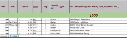 1900 Coin Set - C