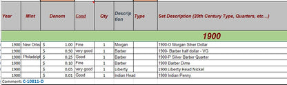 1900 Coin Set - D