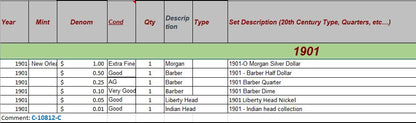 1901 Coin Set - C