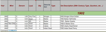1902 Coin Set - D