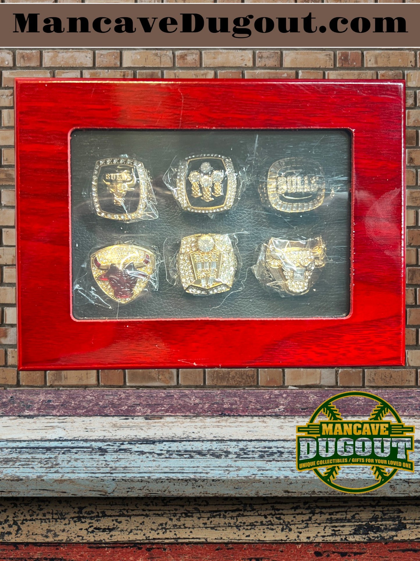 6 set Chicago bulls NBA Championship Souvenir Rings with Wooden Box