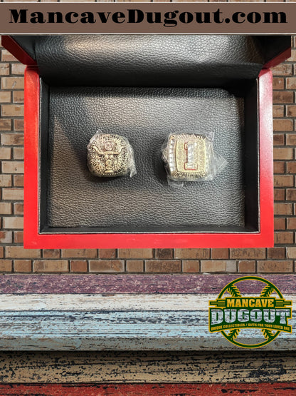 1969 and 2005 University of Texas LONGHORNS Championship Souvenir Ring with Display