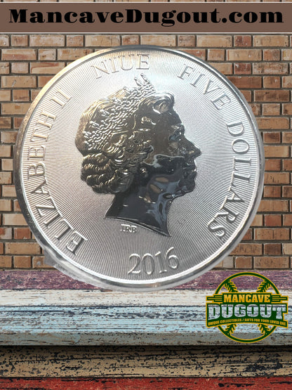 2016 $5 Niue Hawksbill Turtle 2 Troy oz .999 Fine Silver BU
