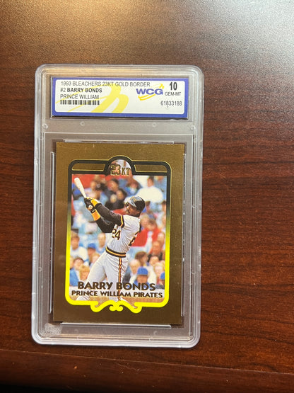 1993 Bleachers 23KT Gold Border #2 Barry Bonds WCG 10 - Pirates-1454