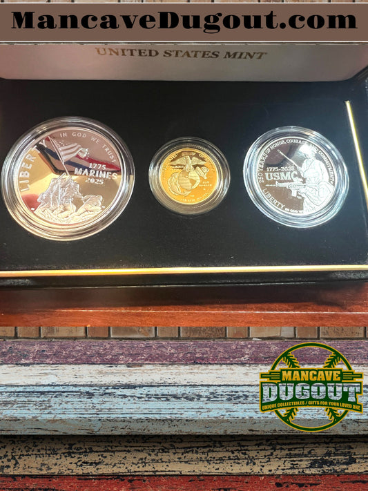 2025-U.S. Marine Corps 250th Anniversary 3-Coin Proof Set-w-OGP-COA