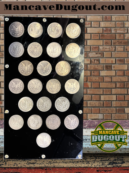 1898–1921 Morgan Silver Dollar Collection – Complete 23 Coin Run – Capital Plastics Display Case