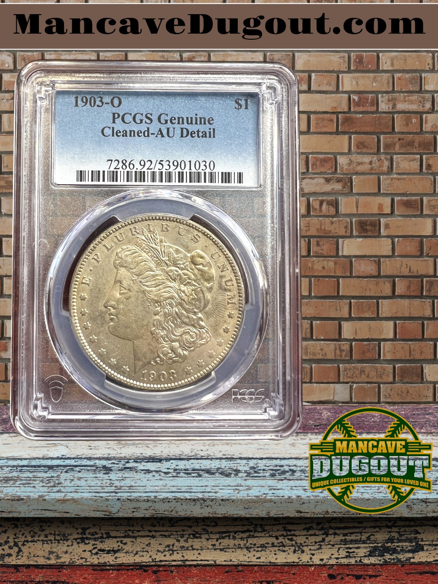 1903-O Morgan Silver Dollar – AU-Detail – PCGS Genuine – Cleaned (Key Date)