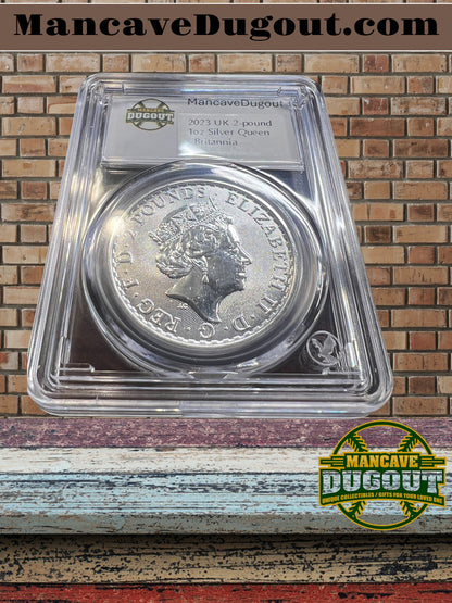 2023 U.K. 2 Pound 1 Oz .999 Fine Silver Queen -  Britannia BU