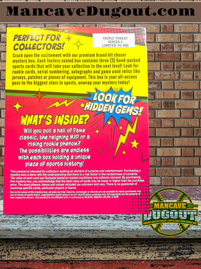 NEW PRISTINE EXCLUSIVE! Triple Threat Football Auto/Relic/Case Hit BOOM BOX, Series 1 Mystery Box!