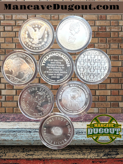 8-Assorted Silver Rounds