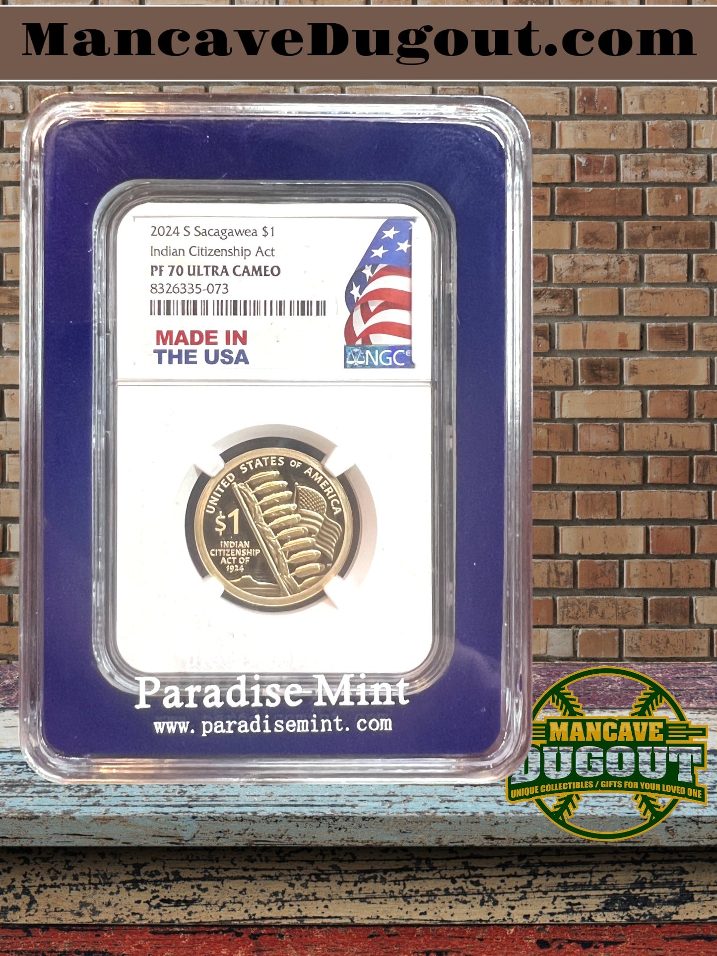 2024‑S Sacagawea Dollar — Proof DCAM  PF70 — San Francisco Mint