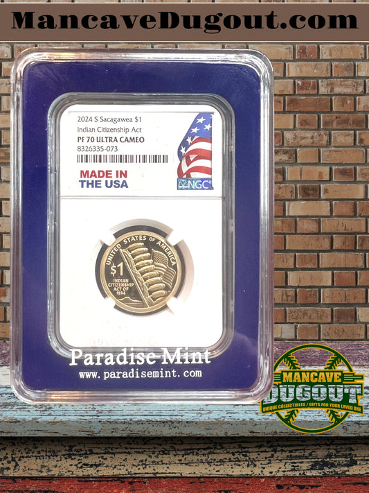 2024‑S Sacagawea Dollar — Proof DCAM  PF70 — San Francisco Mint
