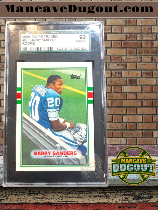 1989 Topps Traded Barry Sanders Rookie #83T - SGC 92 NM/MT+