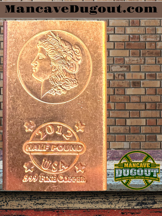 2012 – 2-Half‑Pound Morgan Design Copper Bars (.999 Fine) – 1 Full Pound Total