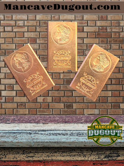 2012 – 2-Half‑Pound Morgan Design Copper Bars (.999 Fine) – 1 Full Pound Total
