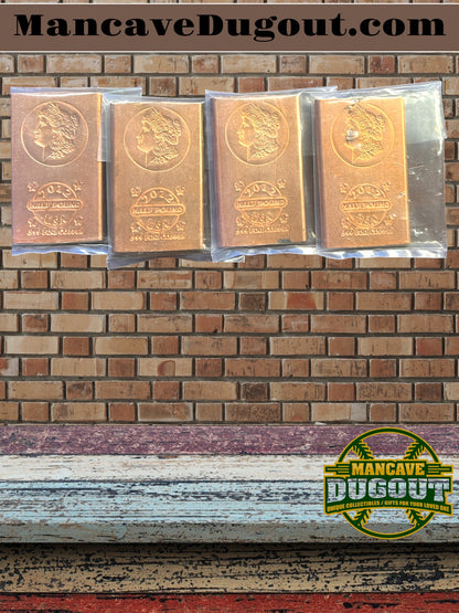 2012 – 2-Half‑Pound Morgan Design Copper Bars (.999 Fine) – 1 Full Pound Total