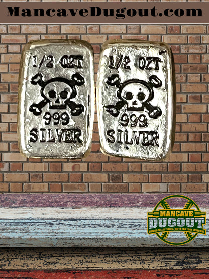 2018 Silver “Pirate Pouch” – 5 oz Total • 10 × 1/2 oz Rounds • Leather Drawstring Bag-LB