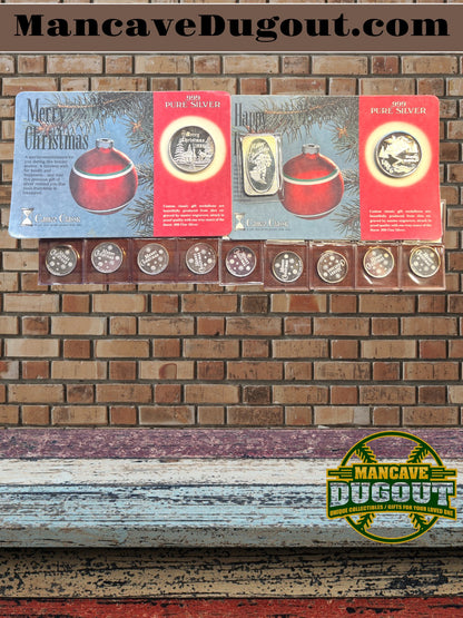 Christmas Silver Lot – 5.25 oz Total • Holiday Rounds, Bar & Card Holders