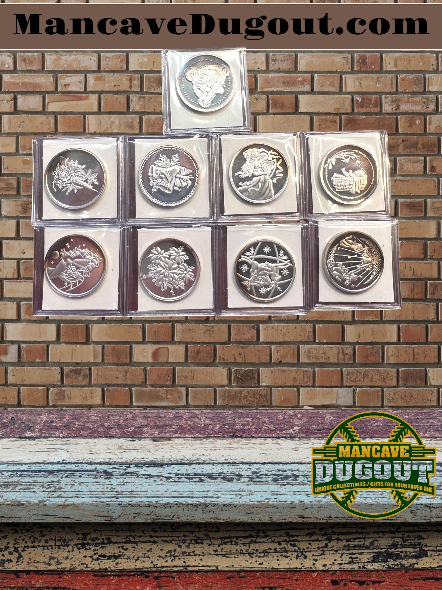 Christmas Silver Lot – 5.25 oz Total • Holiday Rounds, Bar & Card Holders