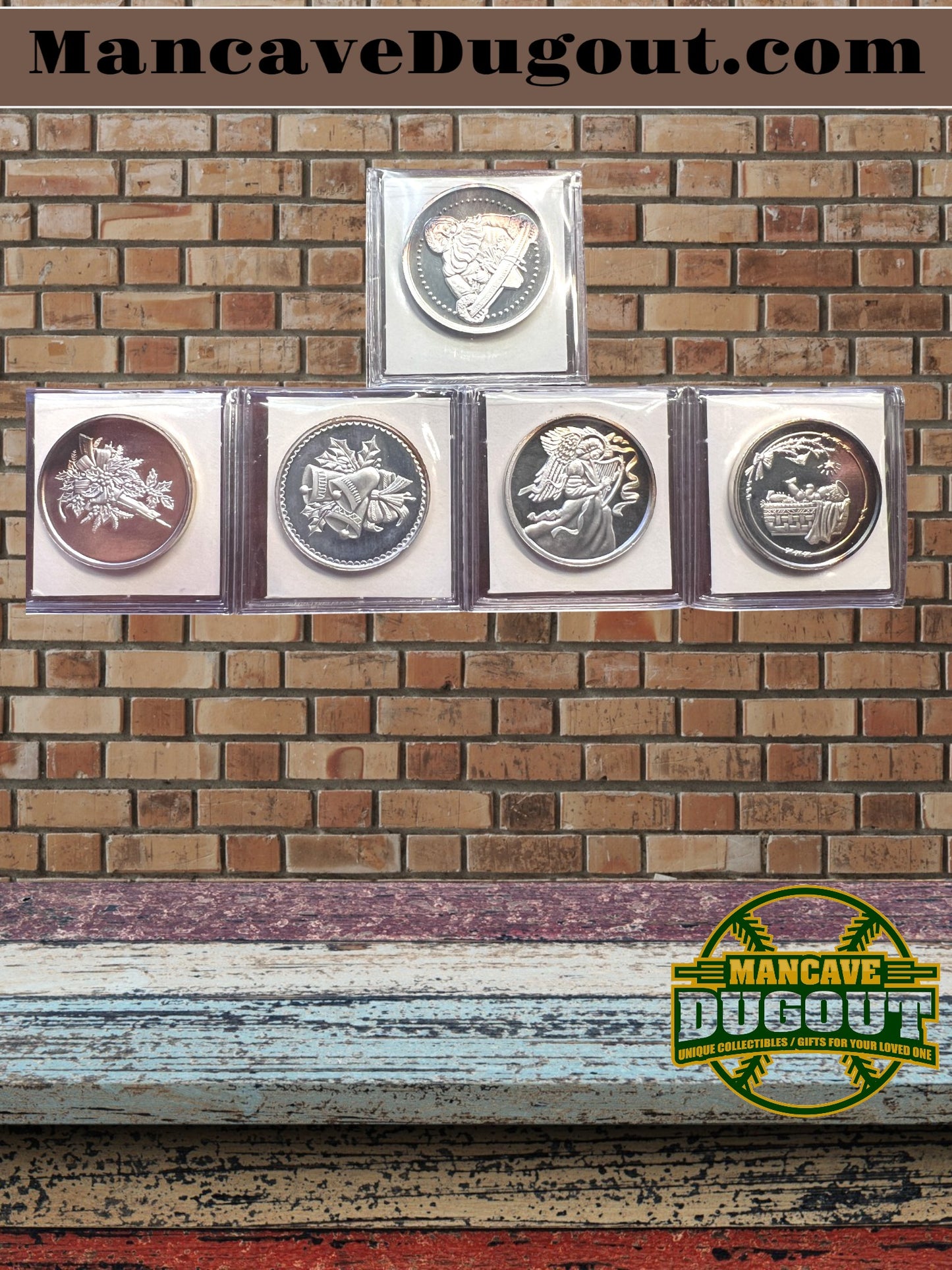 Christmas Silver Lot – 5.25 oz Total • Holiday Rounds, Bar & Card Holders