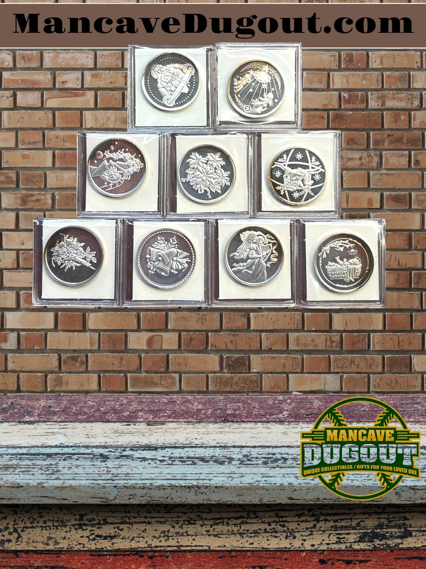 Christmas Silver Lot – 5.25 oz Total • Holiday Rounds, Bar & Card Holders